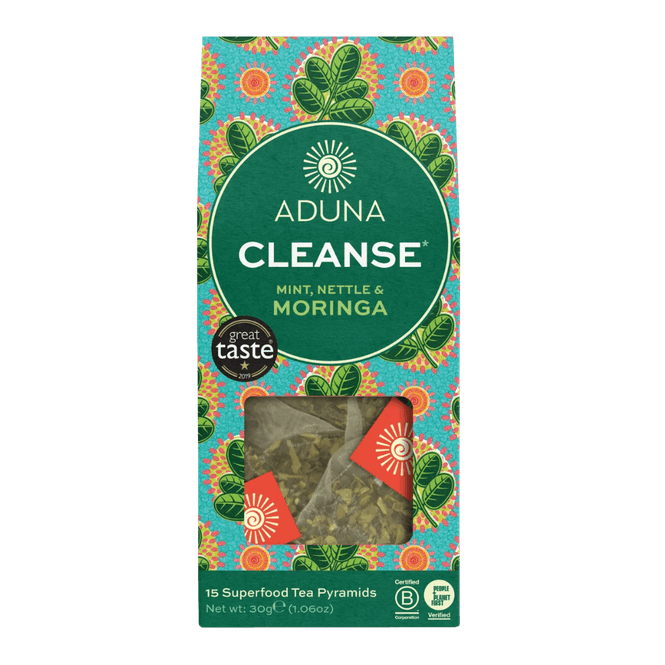 Hovedbilde Aduna Cleanse Te med Moringa, Mint og Brennesle