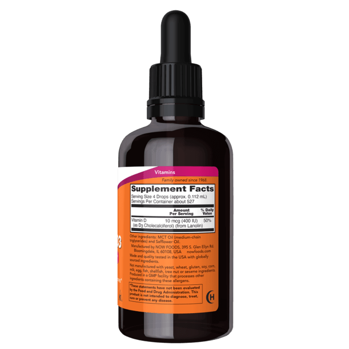 NOW Flytende Vitamin D3 400IU