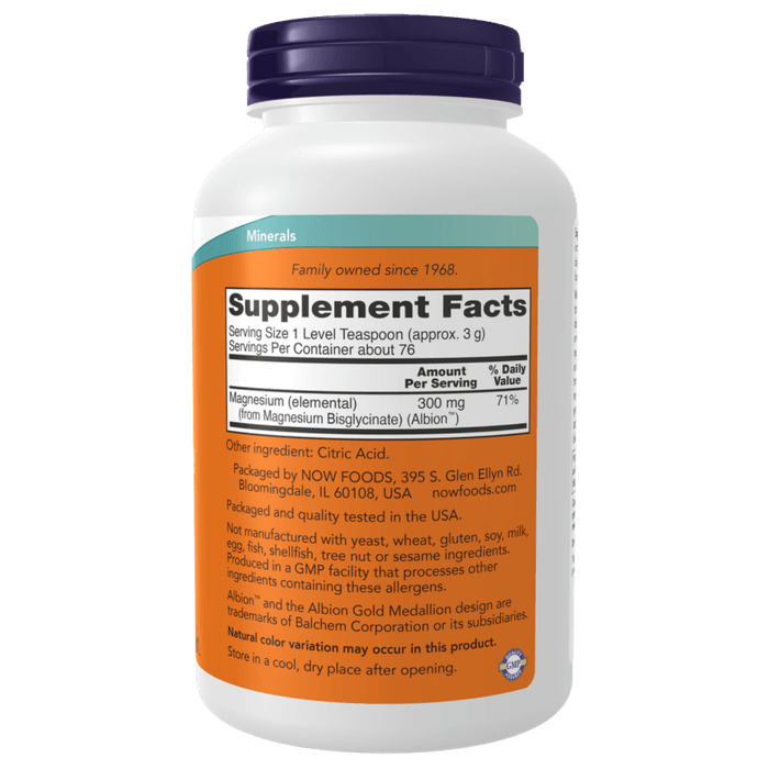 NOW Magnesium Bisglycinate Pulver