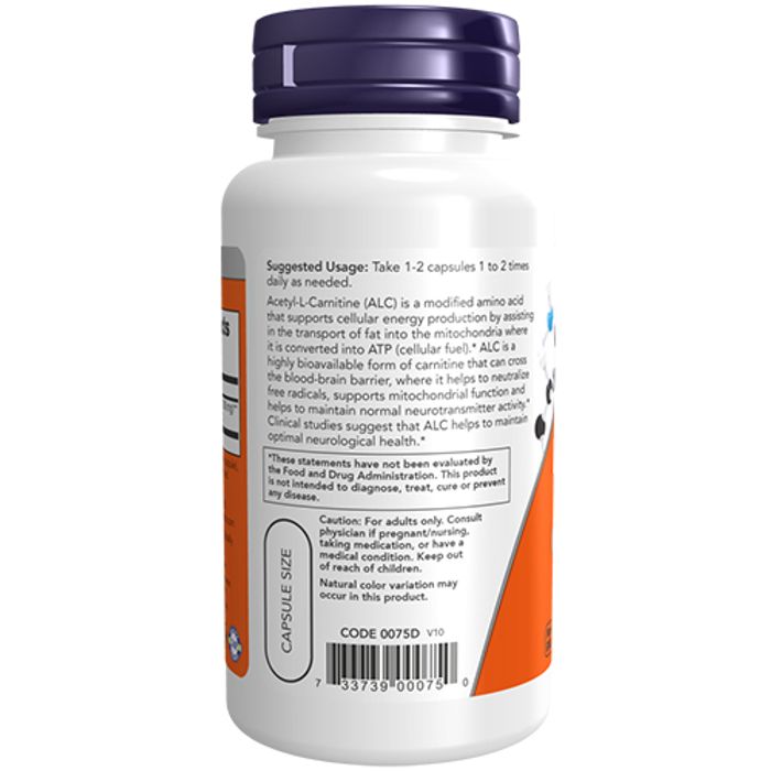 NOW Acetyl-L-Carnitine 500mg kapsler