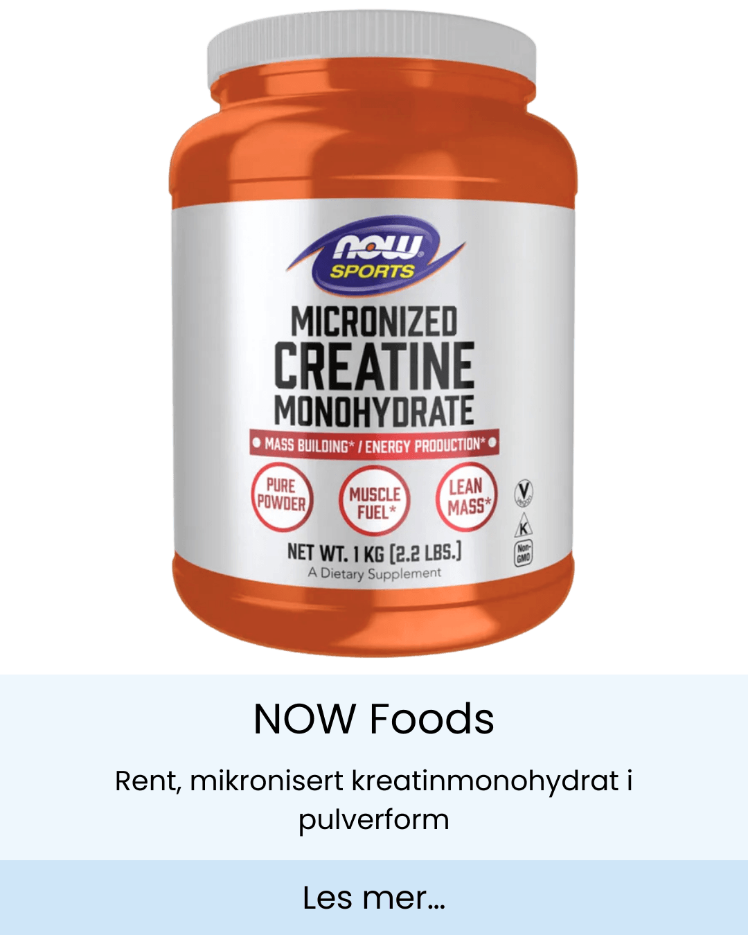 Rent, mikronisert kreatinmonohydrat i pulverform